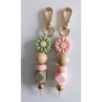 Sleutelhanger met kralen | roze
